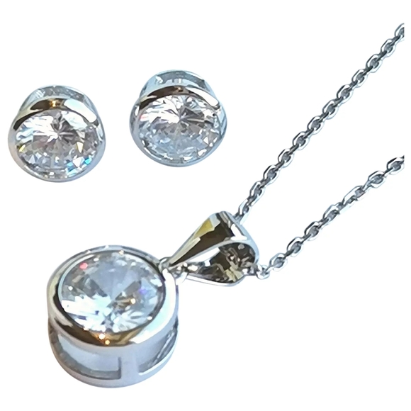 Jem Designs Shop Jewelry - NWT sterling silver cz necklace earring set